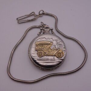 Swiss Hunter Quartz Mercedes 1903 Working Pocket Watch